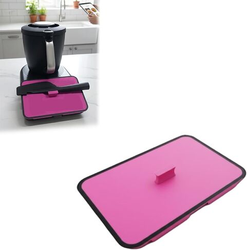 غطاء شاشة وحامل مكشطة لجهاز Thermomix TM7، يحمي الشاشة من الخدوش والأوساخ، سهل التركيب، مع حامل مكشطة (وردي) in Kuwait