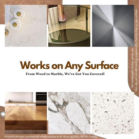 حصيرة منزلقة لصانعة الآيس كريم والحلوى المجمدة Ninja NC501/NC500 CREAMi - واقي سطح الطاولة من جلد البولي يوريثان مع قاعدة مضادة للانزلاق، حركة سهلة في الماكينة وحماية من الخدوش (بيج الجمل، قطعة واحدة) in Kuwait