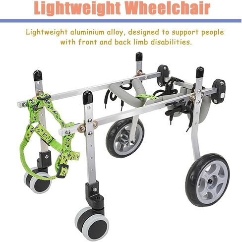 Dog Wheelchair for Back Legs, Four Wheels Mobility Aid for Arthritis and Rehabilitation, Portable Weak Leg Brace Training Trolley in Saudi Arabia