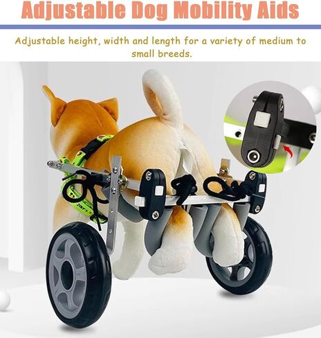 Dog Wheelchair for Back Legs, Four Wheels Mobility Aid for Arthritis and Rehabilitation, Portable Weak Leg Brace Training Trolley in Saudi Arabia