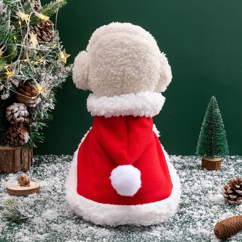 Christmas Pet Costumes - Festive Dog & Cat Outfits | Red Hooded Cape, Polyester Material | Machine Washable, Ideal for Stocking Stuffers in Saudi Arabia