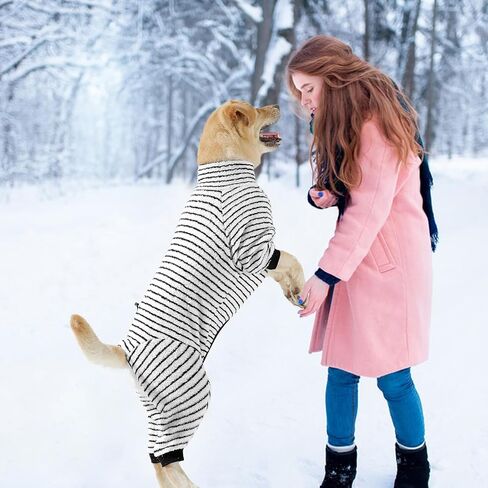 Dog Winter Coat Sweater Clothes Soft Fleece Pullover Pajamas, Dog Cold Weather Coats Jacket Warm Windproof Fullbody Dog Jumpsuit Fleece Onesie for Dogs, Thick Pet Snowsuit Christmas, Pink in Saudi Arabia