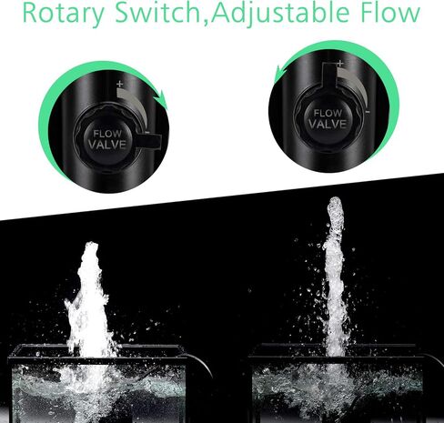 AQQA Submersible Pump,Ultra-quiet Fountain Water Pump，360°Powerful Bottom Intake With High Lift,Adjustable Flow Rate 2 Nozzles 6ft Power Cord For Aquarium, Fish Tank, Pond, Hydroponics 800GPH 3000L/H in Saudi Arabia