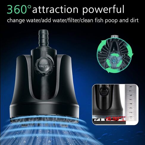 AQQA Submersible Pump,Ultra-quiet Fountain Water Pump，360°Powerful Bottom Intake With High Lift,Adjustable Flow Rate 2 Nozzles 6ft Power Cord For Aquarium, Fish Tank, Pond, Hydroponics 800GPH 3000L/H in Saudi Arabia