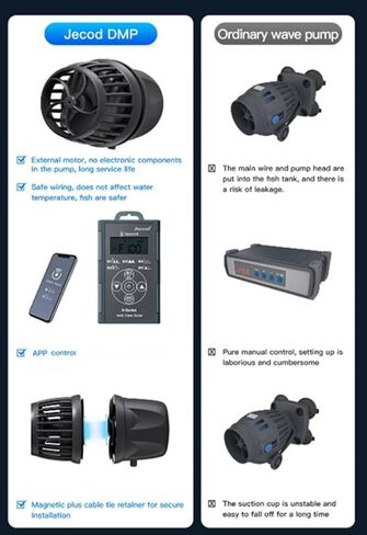 Jecod Jebao New Smart App Control Cordless Aquarium Wavemaker Pump Freshwater Saltwater Fish Tank DMP-25 in Kuwait