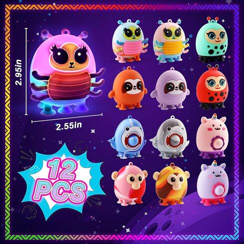 Pop Party Favors for Kids,3D Pop Animals Its Fidget Toys,Silicone Animal Suction Toys,Birthday Gifts for Boys & Girls,Goodie Bag Stuffers,Pinata Stuffers,Carnival Prizes,Treasure Chest for Kids Prizes in Kuwait