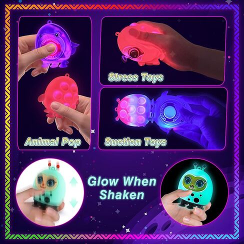 Pop Party Favors for Kids,3D Pop Animals Its Fidget Toys,Silicone Animal Suction Toys,Birthday Gifts for Boys & Girls,Goodie Bag Stuffers,Pinata Stuffers,Carnival Prizes,Treasure Chest for Kids Prizes in Kuwait