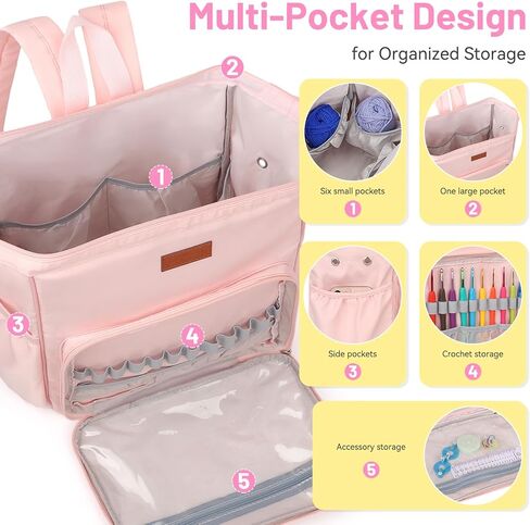 Coopay Crochet Kit Beginners Crochet Hook Set with Crochet Yarn,58PCS Portable Crochet Set Ergonomic Crochet Hooks Travel Knitting Crochet Supplies in Kuwait