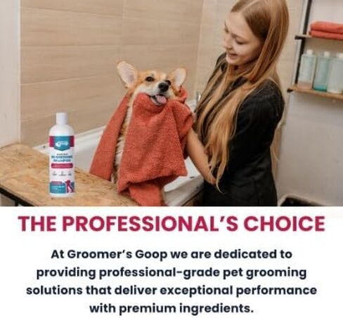 شامبو الحيوانات الأليفة لإزالة تساقط الشعر من Groomer's Goop Dander - تركيبة تنظيف عميق تقلل من تساقط الشعر والوبر في الكلاب والقطط، وتهدئ البشرة الجافة، وترطب بالكولاجين النباتي - زجاجة 16 أونصة in Kuwait