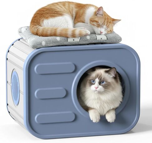 DRATO Outdoor Cat House راتينج مقاوم للطقس على شكل كاميرا للاستخدام الداخلي للقطط الخارجية in Kuwait