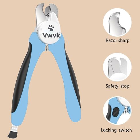 Dog Cat Nail Clippers & Trimmers LED Light Illuminates Nails/Bloodline, Quick Sensor Safety Guard to Avoid Over Cutting, Extra Sharp Blade for Thick Nails, with Free Nail File(Blue) in Saudi Arabia