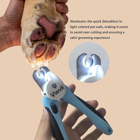 Dog Cat Nail Clippers & Trimmers LED Light Illuminates Nails/Bloodline, Quick Sensor Safety Guard to Avoid Over Cutting, Extra Sharp Blade for Thick Nails, with Free Nail File(Blue) in Saudi Arabia