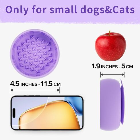 Purple Dog Puzzle Toy & Lick Mat for Bathing - Grooming Helper & Boredom Buster Slow Feeder Bowl with Suction Cups for Dogs and Cats - Interactive Treat Dispenser(Only for Small Dogs) in Saudi Arabia