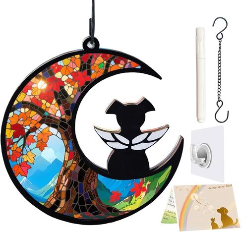 Dog Memorial Suncatcher, Loss of Dog Sympathy Gift for Pet Lovers, Cats Remembrance Ornament, Pet Memorial Gifts, Poppy in Saudi Arabia