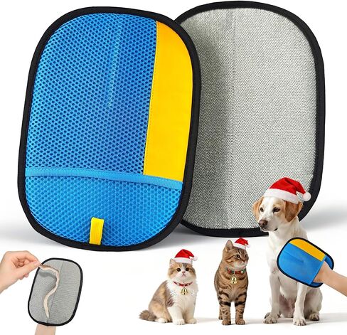 قفاز إزالة شعر الحيوانات الأليفة السميك، فرشاة سحرية لإزالة شعر الحيوانات الأليفة للقطط والكلاب، قفازات مطورة لشعر الحيوانات الأليفة قابلة لإعادة الاستخدام للأريكة والملابس والسجاد ومقعد السيارة، وقفازات العناية بالقطط in Kuwait