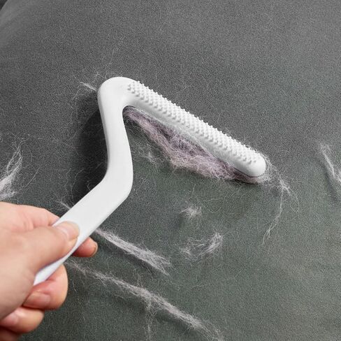 Double-Sided Carpet Scraper Pet Hair Remover Carpet Rake Cat Dog Hair Remover for Couch Rug Furniture Car Plus Pet Comb Brush (Blue) in Saudi Arabia