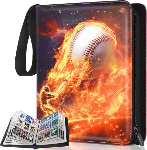 900 Pockets Baseball Card Sleeves Binder for Trading Card, Baseball Card Sleeves Card Holder Album Protectors Set Fit for Football Card, Baseball Card, Sport Card in Kuwait