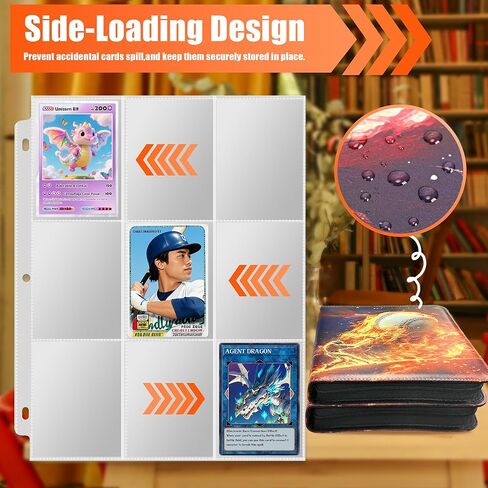 900 Pockets Baseball Card Sleeves Binder for Trading Card, Baseball Card Sleeves Card Holder Album Protectors Set Fit for Football Card, Baseball Card, Sport Card in Kuwait