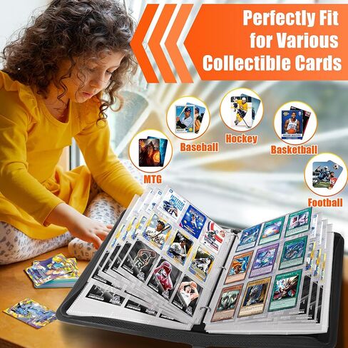 900 Pockets Baseball Card Sleeves Binder for Trading Card, Baseball Card Sleeves Card Holder Album Protectors Set Fit for Football Card, Baseball Card, Sport Card in Kuwait