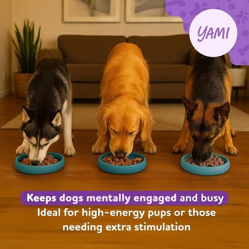 يامي وعاء لعق حصيرة للكلاب والقطط، أوعية التغذية البطيئة، وحدة التغذية البطيئة للقطط، ألعاب إثراء الكلاب مع كوب شفط لتخفيف القلق، سيليكون صالح للطعام، مناسب لغسالة الأطباق، لجميع السلالات (أزرق مخضر داكن) in Kuwait