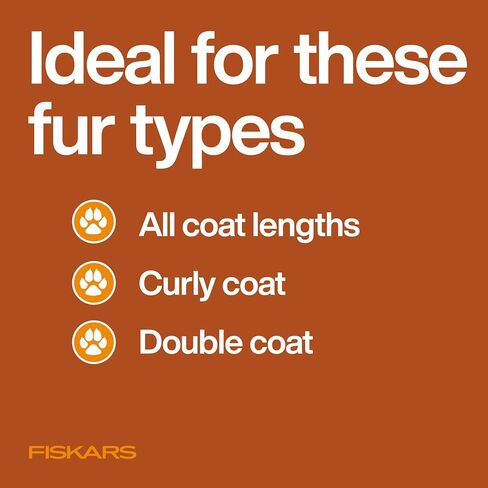Fiskars Pet Massage Brush, Cat and Dog Brush, Flexible Silicone Bristles & SoftGrip™ Handle for Gentle Deshedding, 6.5", Orange/Black in Saudi Arabia