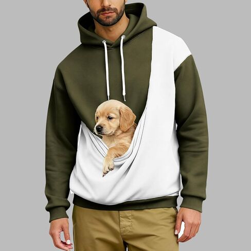 Mens Kangaroo Pouch Hoodies Dogs Cats Small Animal Pet Carrier Hoodie Holder Sweatshirt Long Sleeve Fleece Pullover in Saudi Arabia