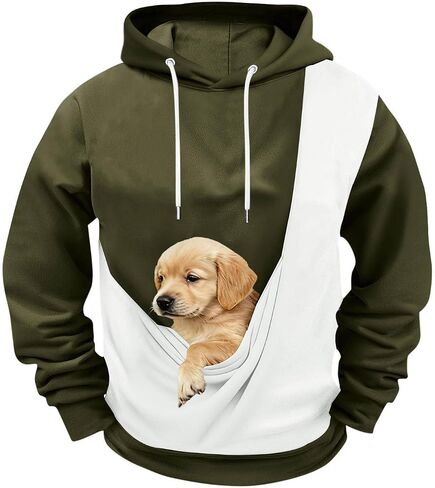 Mens Kangaroo Pouch Hoodies Dogs Cats Small Animal Pet Carrier Hoodie Holder Sweatshirt Long Sleeve Fleece Pullover in Saudi Arabia