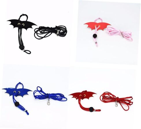 2PCS Adjustable Wing Lizard Harness Leash Small Reptile Rope for Outdoor Walking S Red Pink Non-Folding Wings for Bearded Dragons and Small Animals in Kuwait