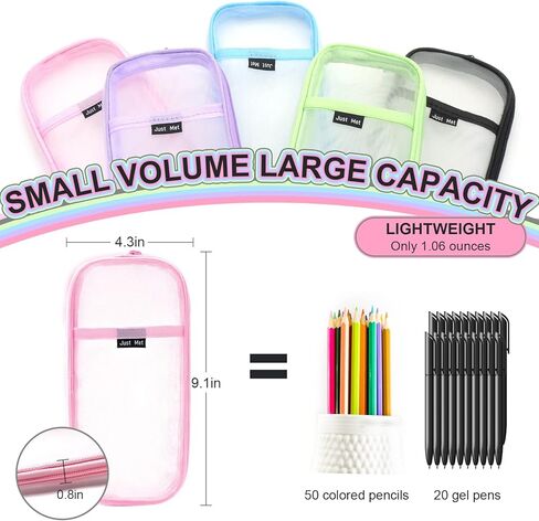 حقيبة مقلمة ذات سعة كبيرة من Sonuimy، حافظة أقلام رصاص جميلة ذات سعة كبيرة وسحاب، حقيبة مكياج محمولة للمكتب، منظم مكتب للكلية البالغين والنساء والرجال - أخضر in Kuwait