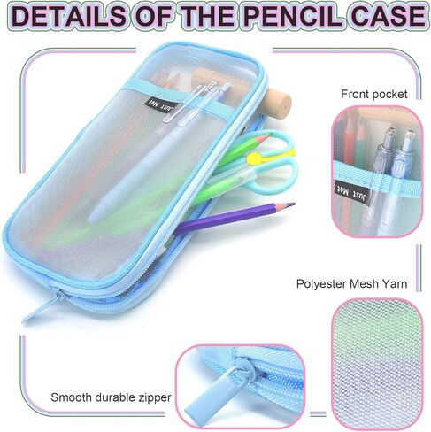 حقيبة مقلمة ذات سعة كبيرة من Sonuimy، حافظة أقلام رصاص جميلة ذات سعة كبيرة وسحاب، حقيبة مكياج محمولة للمكتب، منظم مكتب للكلية البالغين والنساء والرجال - أخضر in Kuwait