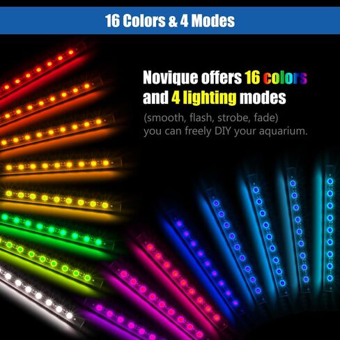 LED Aquarium Light with IP68 Waterproof and Memory Function Submersible Fish Tank Light with Remote and 16 Colors 7.5 Inches Brightness Adjustable Underwater Light Bar for Fish Tank Aquarium in Saudi Arabia