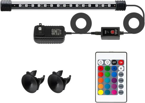 LED Aquarium Light with IP68 Waterproof and Memory Function Submersible Fish Tank Light with Remote and 16 Colors 7.5 Inches Brightness Adjustable Underwater Light Bar for Fish Tank Aquarium in Saudi Arabia