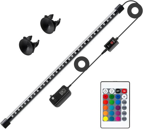 LED Aquarium Light with IP68 Waterproof and Memory Function Submersible Fish Tank Light with Remote and 16 Colors 7.5 Inches Brightness Adjustable Underwater Light Bar for Fish Tank Aquarium in Saudi Arabia