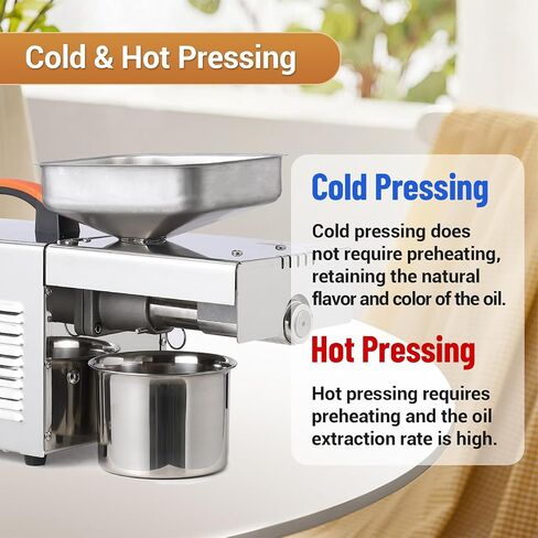 GarveeHome 900W Electric Oil Press Machine - Automatic Cold & Hot Oil Extractor with 340 Stainless Steel, Perfect for Pressing Peanut, Sesame Seeds, Walnut, Almond, Pumpkin, and Rapeseed in Saudi Arabia