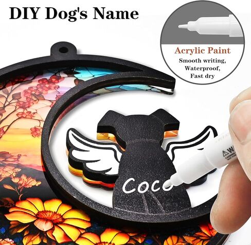 هدايا تذكارية للكلاب من DIY لفقدان الكلب، صائد شمس تذكاري للكلب مكون من طبقتين مع بطاقة تعاطف، هدايا تذكارية للحيوانات الأليفة للكلاب، هدية لتعاطف الكلاب (شجرة الحياة) in Kuwait
