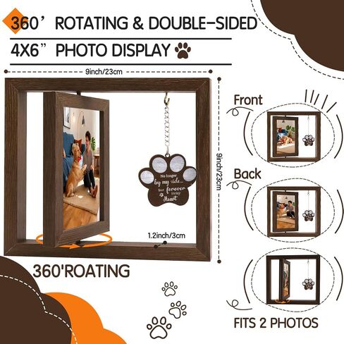 Memorial Gifts for Loss of Dog, Pet Memorial Gifts for Cats,Wooden Picture Frame for 4x6 Photo,Dog Hair Keychain,Pet Fur Keepsake,Loss of Sympathy Bereavement Remembrance Gift in Saudi Arabia