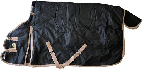 AJ Tack 1200D Waterproof Winter Horse Blanket - 400g Heavyweight Turnout with Fleece Collar, Shoulder Gussets & Tail Flap - Black 78" in Saudi Arabia