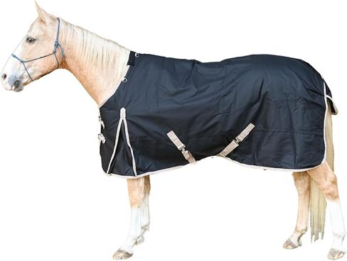 AJ Tack 1200D Waterproof Winter Horse Blanket - 400g Heavyweight Turnout with Fleece Collar, Shoulder Gussets & Tail Flap - Black 78" in Saudi Arabia