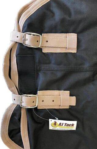 AJ Tack 1200D Waterproof Winter Horse Blanket - 400g Heavyweight Turnout with Fleece Collar, Shoulder Gussets & Tail Flap - Black 78" in Saudi Arabia