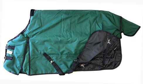 AJ Tack 1200D Waterproof Winter Horse Blanket - 400g Heavyweight Turnout with Fleece Collar, Shoulder Gussets & Tail Flap - Black 78" in Saudi Arabia