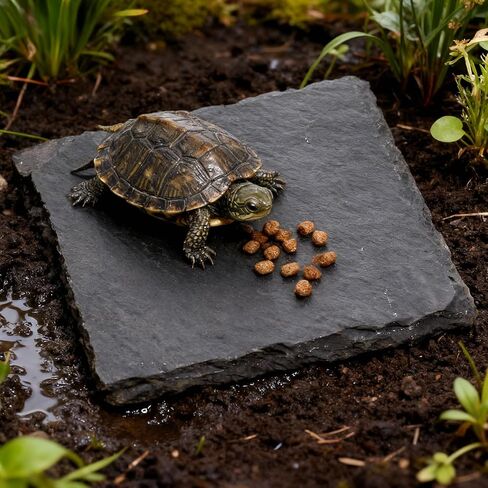 لوح للسلحفاة 3.9 × 3.9 بوصة منصة تشمس السلحفاة حجر الفرح للزواحف ملحقات التنين الملتحي للسحالي والحرباء والأبراص والسلاحف والزواحف in Kuwait