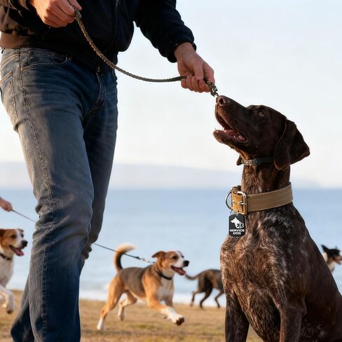 يمكن ربط علامة الخدمة للكلاب بسهولة بطوق الكلب وحزامه والسترة (كبيرة) in Kuwait