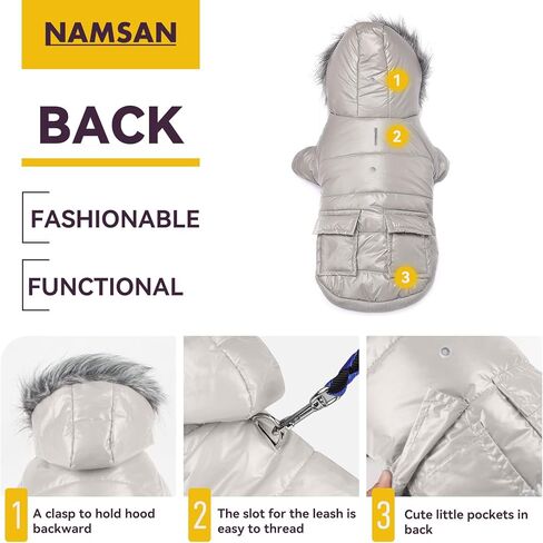 معطف كلب صغير من نامسان ليوركي، سترة جرو شتوية مع فتحة للمقود، هوديي دافئ للكلاب، بدلة ثلج مقاومة للرياح، ملابس تشيهواهوا لليوم البارد، وردي in Kuwait