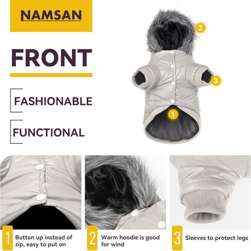 معطف كلب صغير من نامسان ليوركي، سترة جرو شتوية مع فتحة للمقود، هوديي دافئ للكلاب، بدلة ثلج مقاومة للرياح، ملابس تشيهواهوا لليوم البارد، وردي in Kuwait