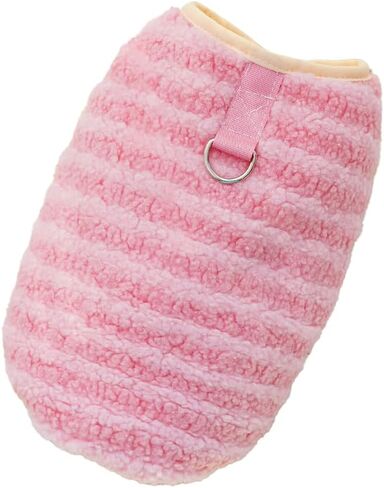 Dog Warm Clothes Soft Shaker Plush Winter Outfit Simple Striped Pet Cold Weather Coats for Small Medium Dogs in Saudi Arabia