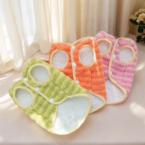 Dog Warm Clothes Soft Shaker Plush Winter Outfit Simple Striped Pet Cold Weather Coats for Small Medium Dogs in Saudi Arabia