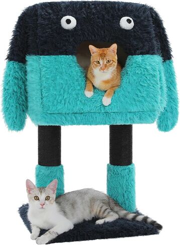 PEQULTI 31" Cat Tree for Indoor Cats, Multi-Level Cat Tower with Cozy Cat Condo Clearance Prime, Blue in Saudi Arabia