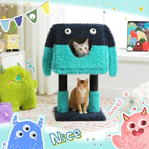 PEQULTI 31" Cat Tree for Indoor Cats, Multi-Level Cat Tower with Cozy Cat Condo Clearance Prime, Blue in Saudi Arabia