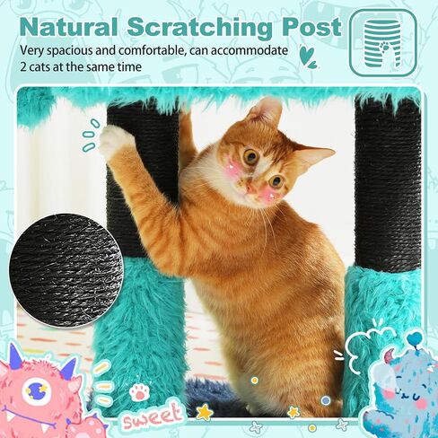 PEQULTI 31" Cat Tree for Indoor Cats, Multi-Level Cat Tower with Cozy Cat Condo Clearance Prime, Blue in Saudi Arabia