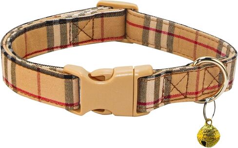 Cute Plaid Dog Collar with Safety Buckle - Adjustable and Comfortable Dog Collars for Small Medium Large Dogs, Stylish Puppy Collar for Boy Girl Pets in Kuwait